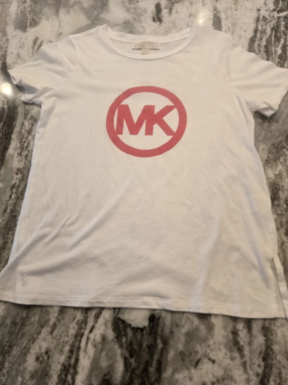 Michael Kors White Tee with RED MK Circle Logo
